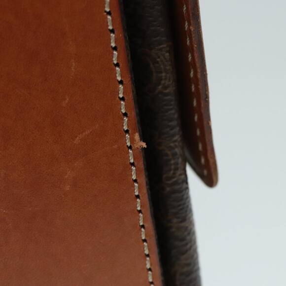 CELINE Macadam Canvas Hand Bag Pvc Leather Brown Gold - Picture 6 of 13